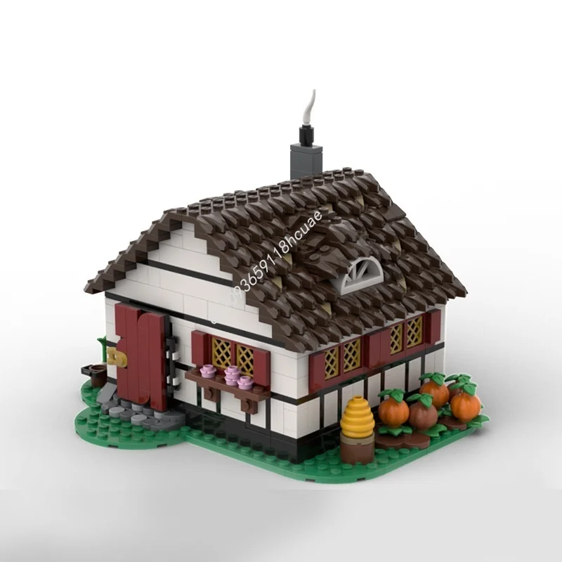 

861 шт. MOC старый средневековый фермерский дом, модель замка, строительные блоки, архитектурные игрушки, образовательный кирпич, Рождественский подарок, детский день рождения