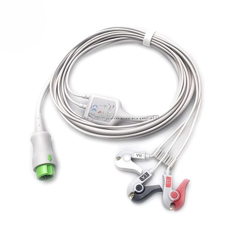 

Best Seller Factory 3 Lead 12 Pin ECG Cable Compatible for Mindrays T5 /T8