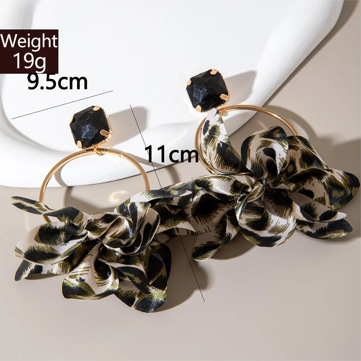 Tocona Vintage Baowen Fabrics Earrings for Women Individuality Exaggerate Crystal Stone Inlay Jewelry Colorful  Party Gift 9635