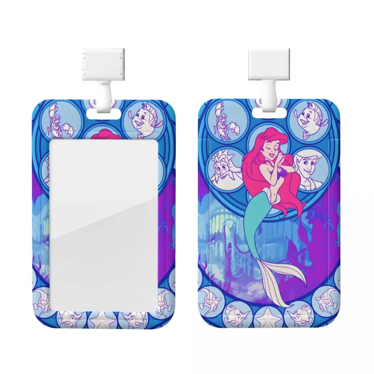 

Custom The Little Mermaid ID Badge Holders School Card Holder Unisex Princess Ariel Neck Lanyard Credit Card Holders Neck Strap