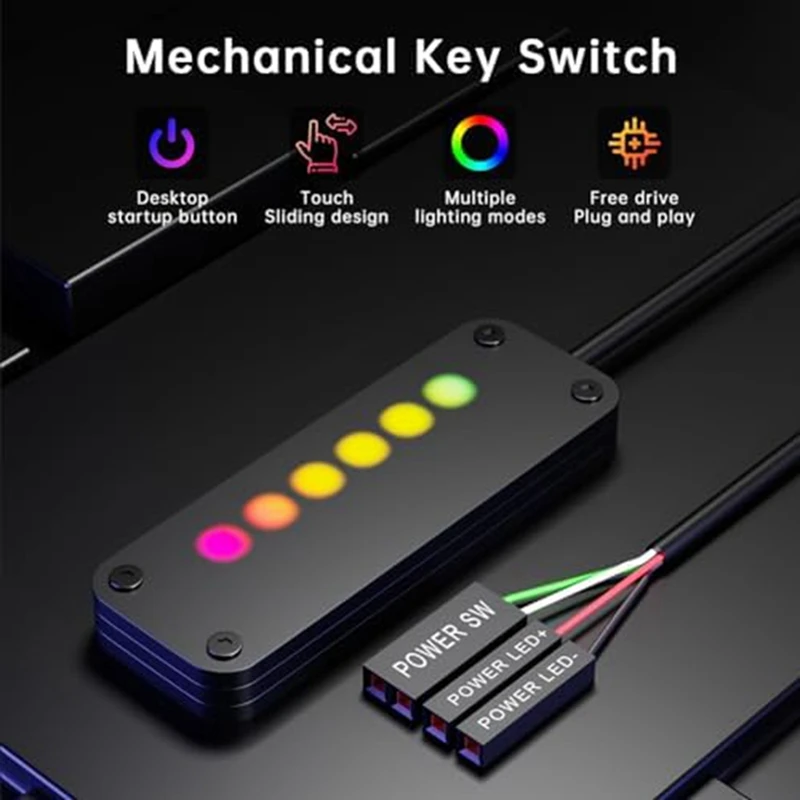 PC Power Control Touch Sliding Control PC Power Desktop-Computer Externe Stromversorgung SW Power LED Ein Aus mit 4M Kabeln Einfach zu bedienen