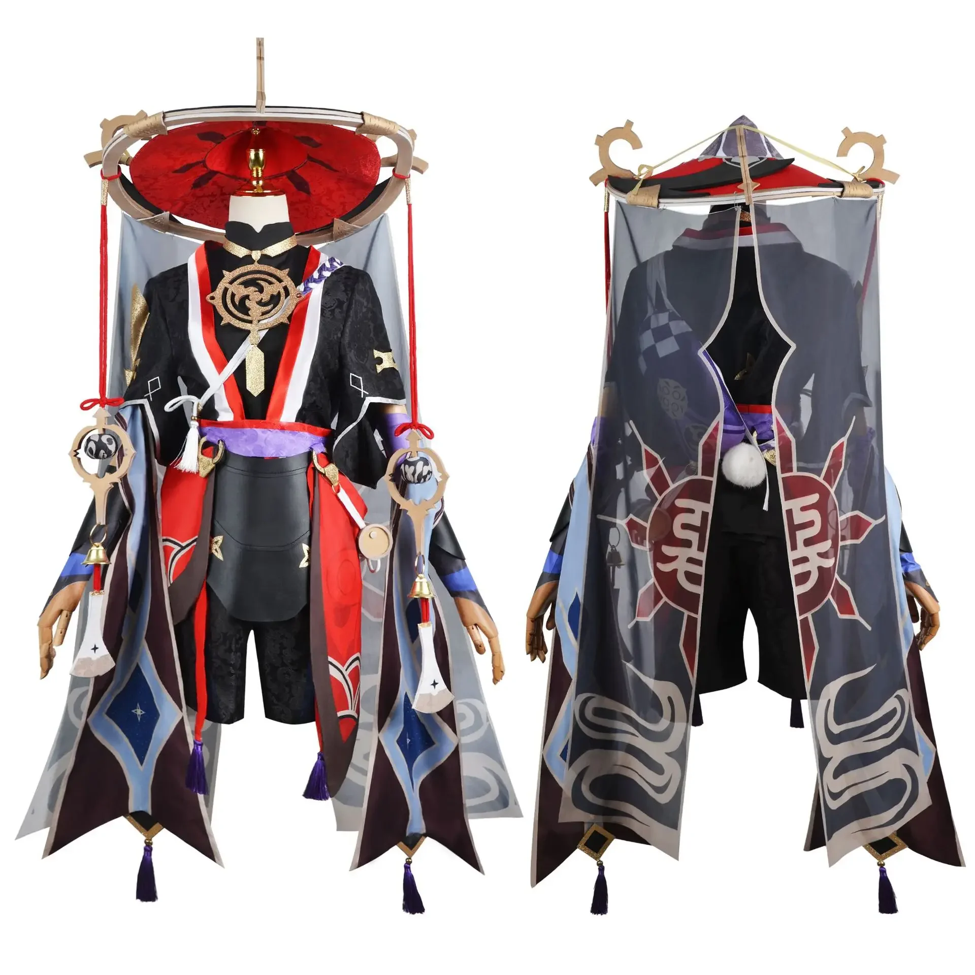 Anime Spiel Genshin Impact Scaramouche Cosplay Kostüm Hut Perücke Anime Halloween Genshin Cosplay Scaramouche Kostüm für Männer Frauen