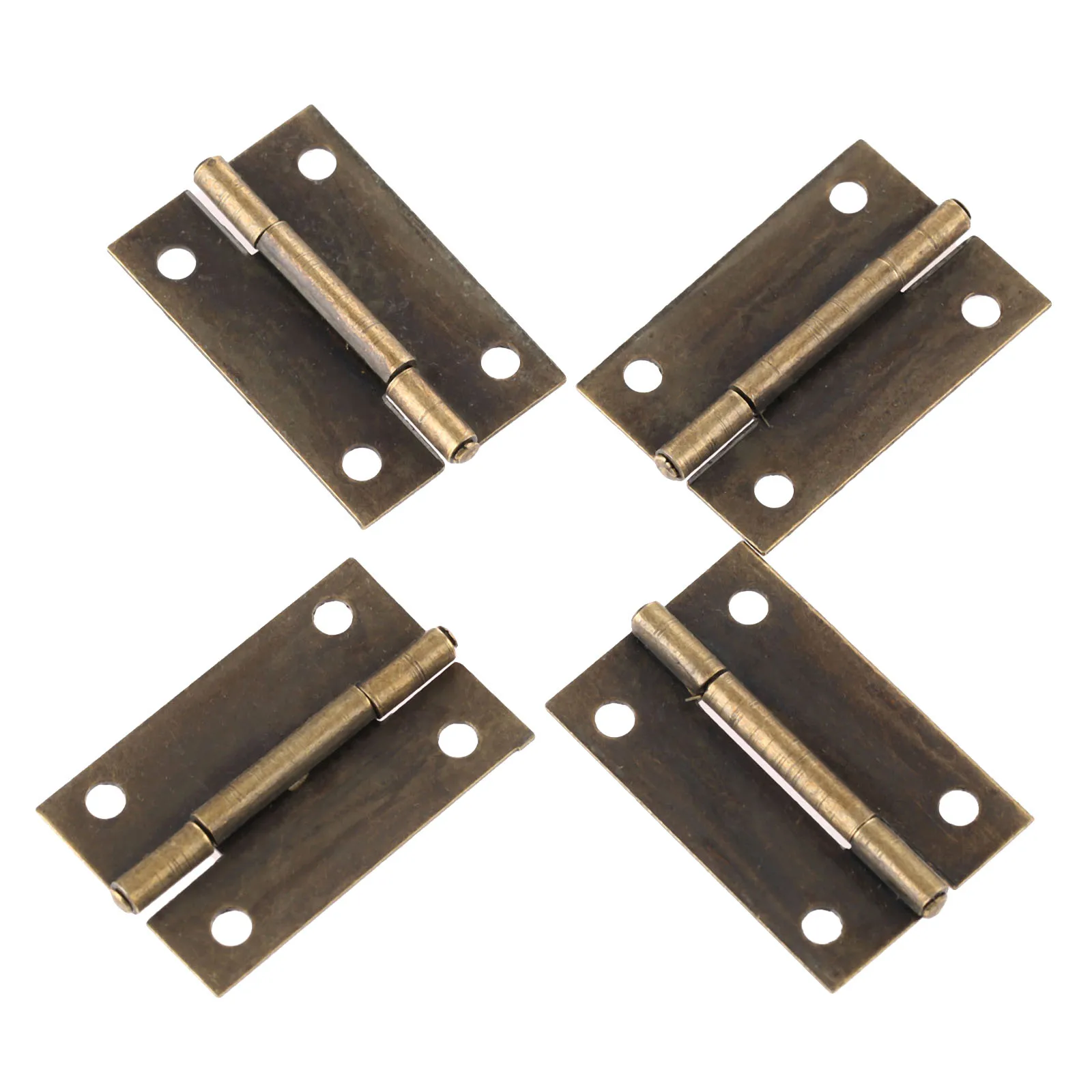 4Pcs 1.5inch Antique Bronze Furniture Hinge with Screws Cabinet Drawer Door Butt Hinge for Wood Jewellery Box Furniture Hardware