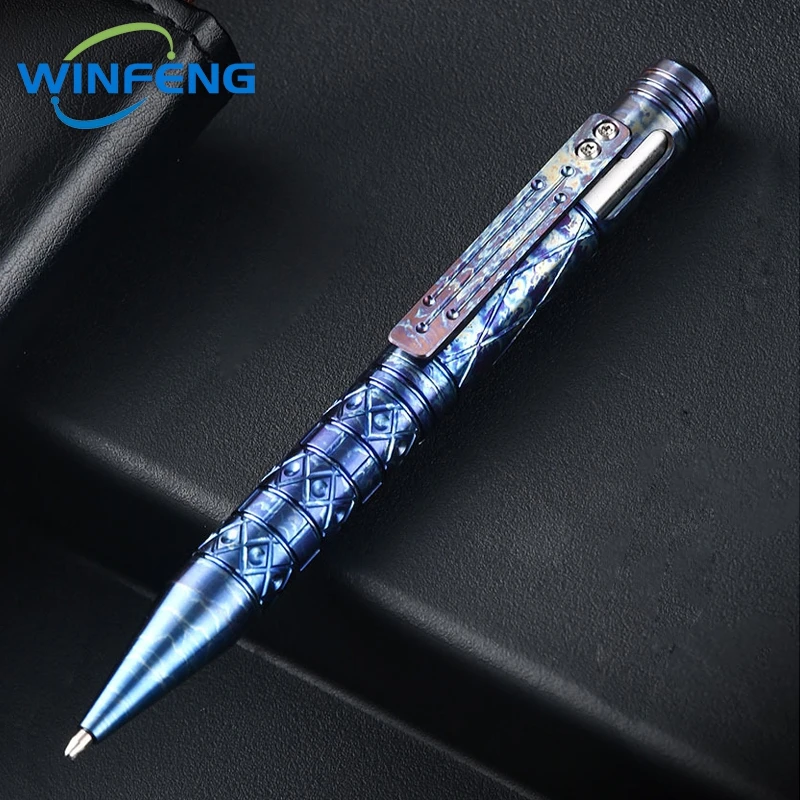 High Quality Titanium Tactical Pen Self Defense Ballpoint Pen Business Signature Pen Emergency Glass Breaker Survival Supplies