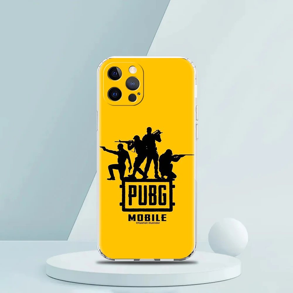 Game PUBG Case for iPhone 16 15 14 13 12 Pro Max Cover Transparent Soft for iPhone 11 Pro Max 7 8 Plus XS XR Shell Capas Bag TPU