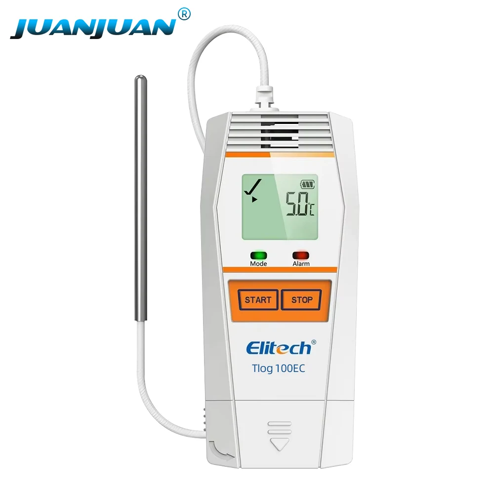 

Датчик температуры Tlog100 для ультранизких температур -196°C ℃ /-85 ℃ Цифровой регистратор температуры для сухого льда с емкостью 32000 записей