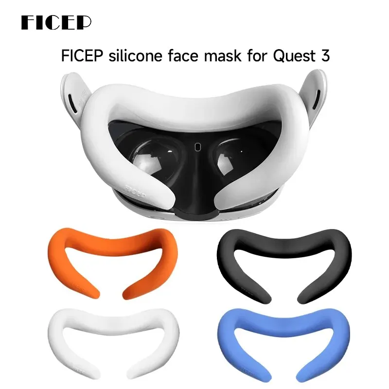 FICEP For Meta Quest 3 Replacement Silcone Face Cover Protective Mask Dust Sweat-Resistant Replaceble for Quest 3 Accessories