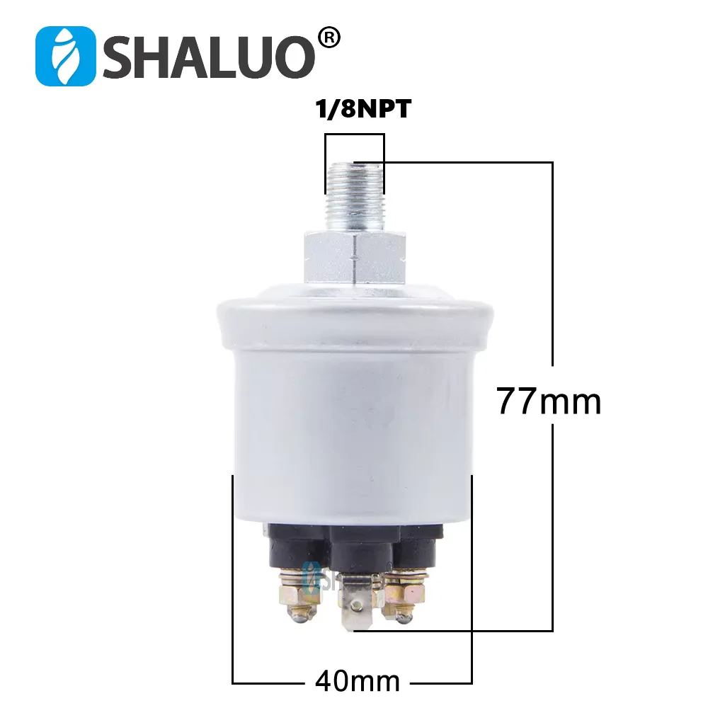 Good Three Head Oil Pressure Sensor 1/8NPT 0 to 10 Bars Diesel Generator Part Stainless Crew Alarm Pressure Sensor Plug 10mm