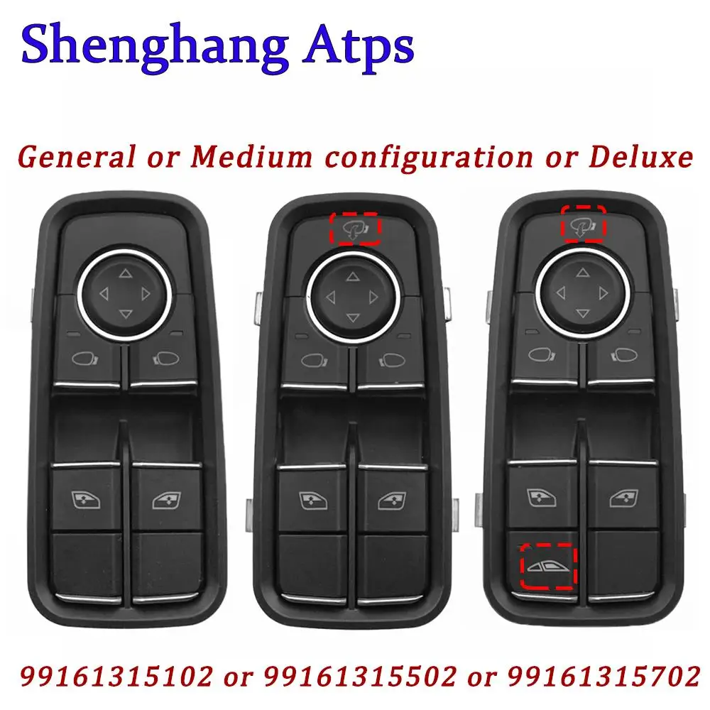 

Master Power Window Control Switch For Porsche 911 991 718 Boxster Cayman 981 982 2012-2021 99161315102 99161315502 99161315702