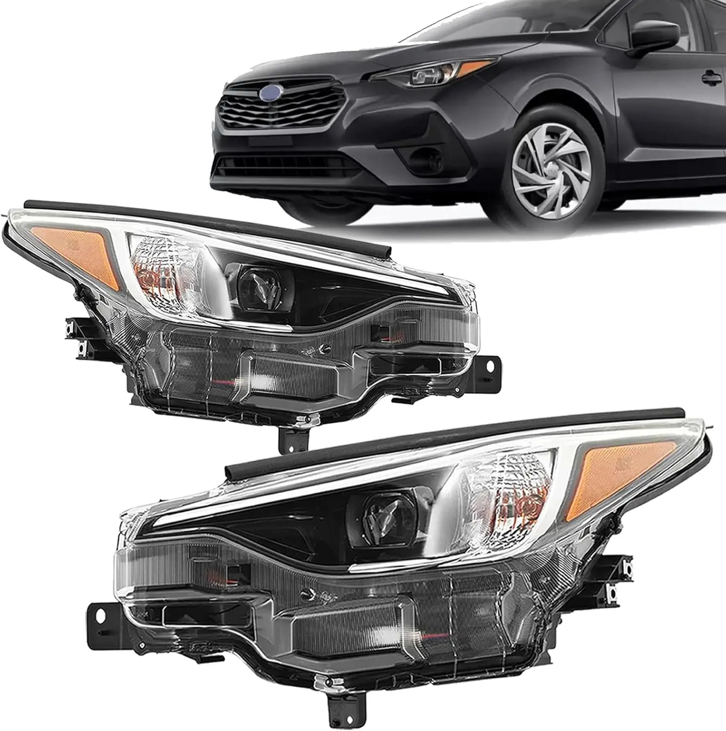 2PCS for 2024-2025 Subaru Impreza Crosstrek HeadLight Headlamp Assembly with AFS Adaptive Front Lighting System LED Lens Module