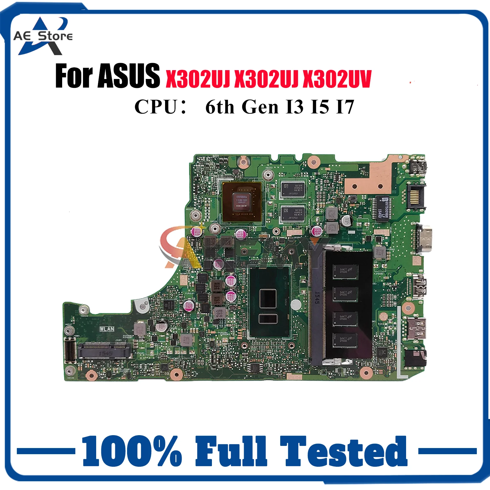

X302UJ Laptop Motherboard For ASUS VivoBook X302U X302UV X302UJ Notebook Mainboard With I3 I5 I7 CPU 100% tests OK fast shipping