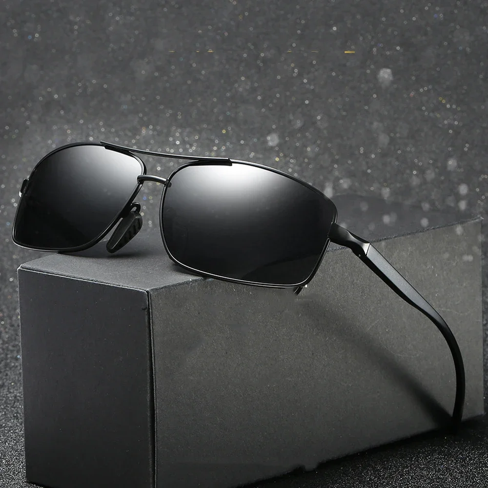 High-end Pilot Rectangule Driver Sun Glasses Polarized Mirror Sunglasses