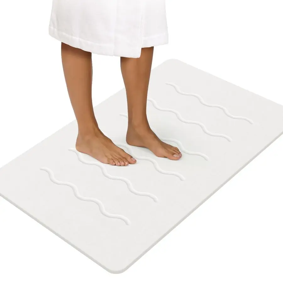 

32x 20 Stone Bath Mat Large, Diatomaceous Earth Bath Mat for Bathroom Quick Drying Absorbing, Long NonSlip Diatomite Hard Stone