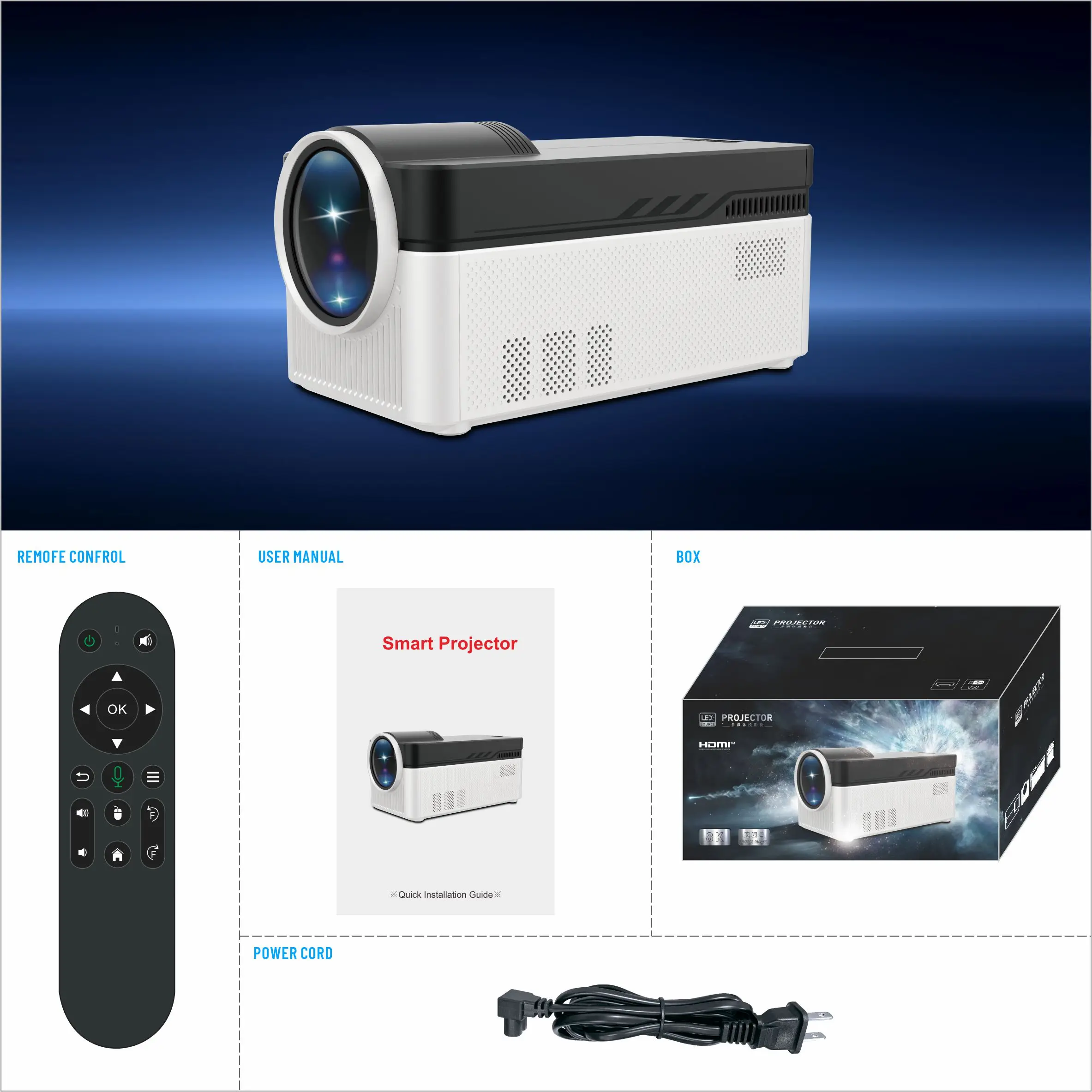 HY450 Smart Projecto Android 11 Home Cinema Projectors Better Image High Power Speakers Stable Connection