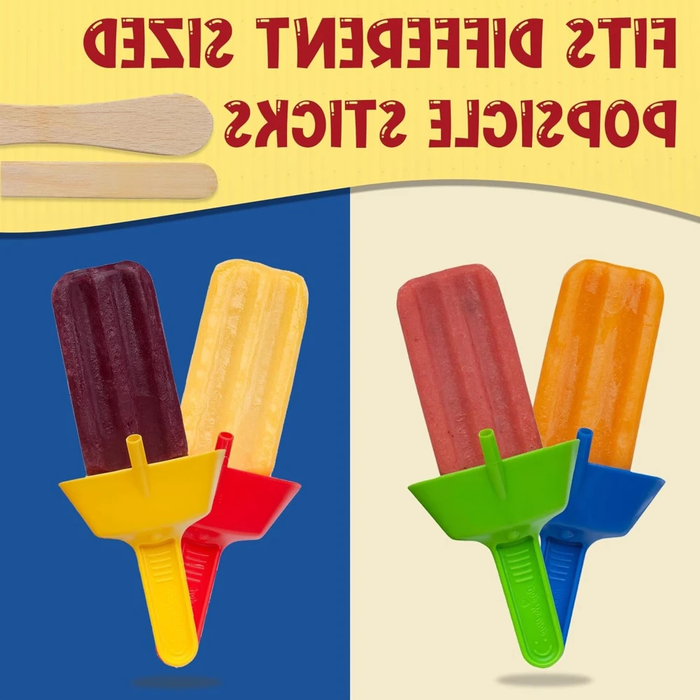 THE ORIGINAL Pop No Drop Popsicle Holder Mess-Free Frozen Treats Holder No Drip Ice Pop Popsicle Cone Holders for Kids Adults 3