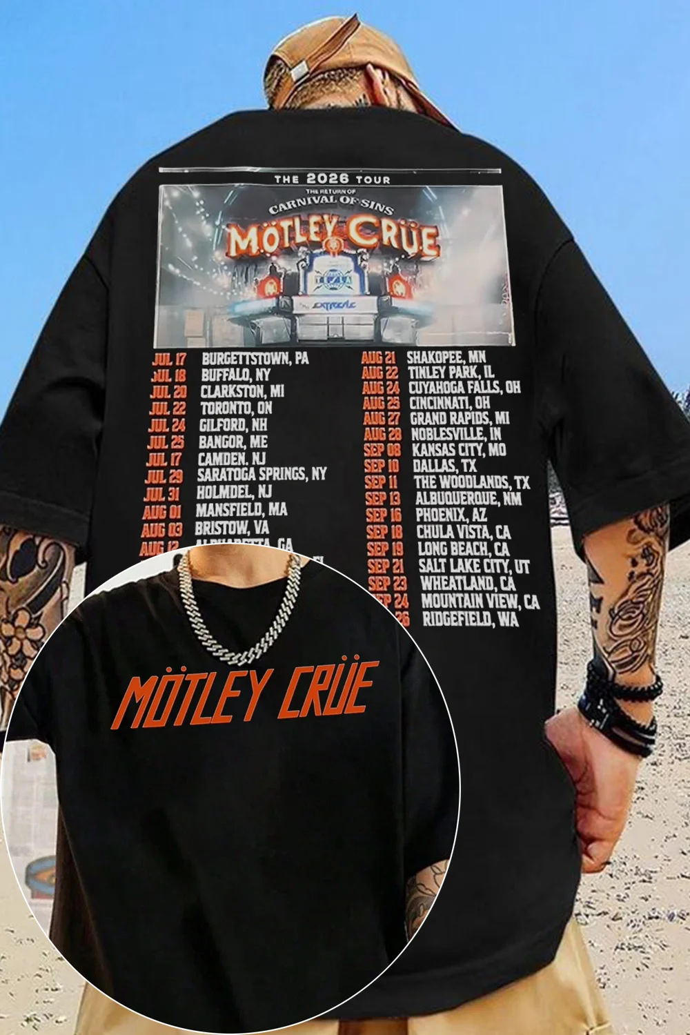 New 2026 Motley Crue Band Graphic TShirt Mens Womens Cotton Tee