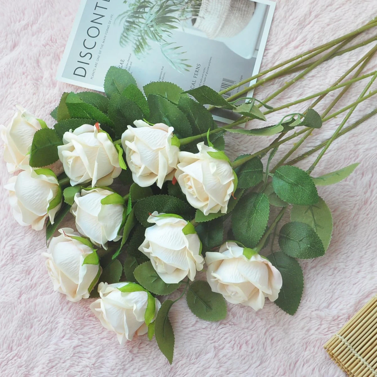 5/10 Stück künstliche Blumen Seidenrosen langer Zweig Brautstrauß Hochzeit Zuhause Vase Tischdekoration DIY Geschenkbox Valentinstag