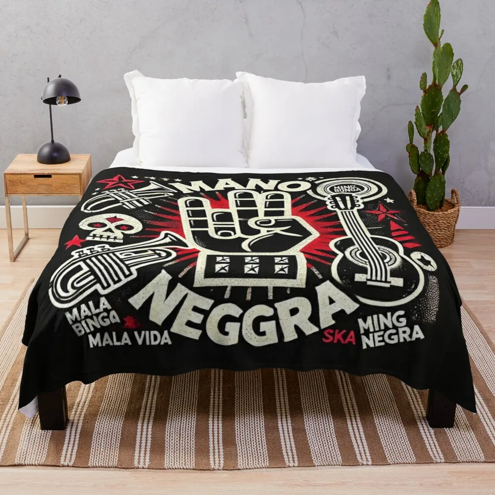 Mano Negra Ska Music Art Retro Illustration Throw Blanket Custom Retros For Decorative Sofa Blankets