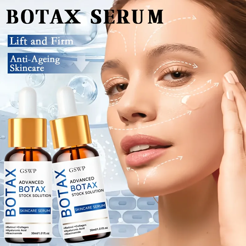 Suero hidratante facial GSWP Botax, contiene ácido hialurónico para hidratar profundamente, reafirmar y aclarar la tez. 30/60/90 ml.