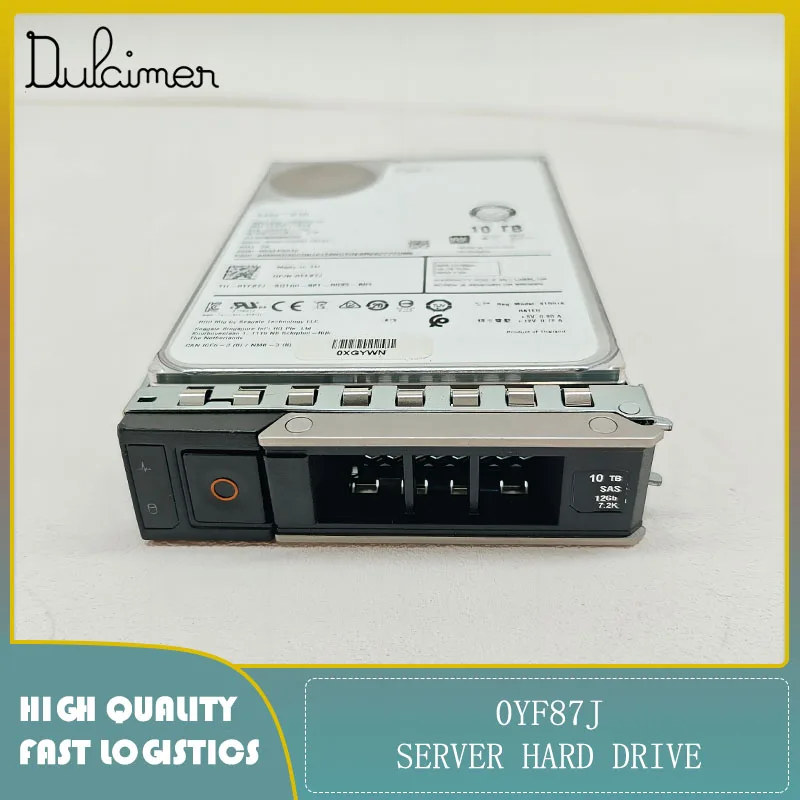 Server hard drive 0YF87J ST10000NM0256 10TB 7.2K SAS Original Second-hand