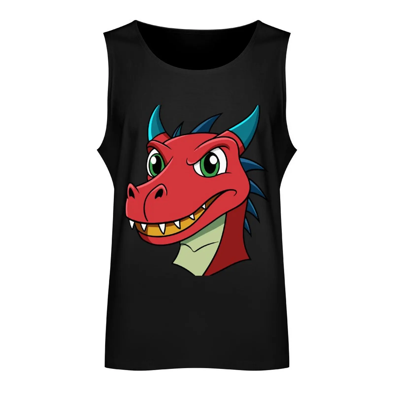 Cute dragon head artwork Tank Top basketball clothing sleeveless vest men mens gym clothes T-shirt Men's gym