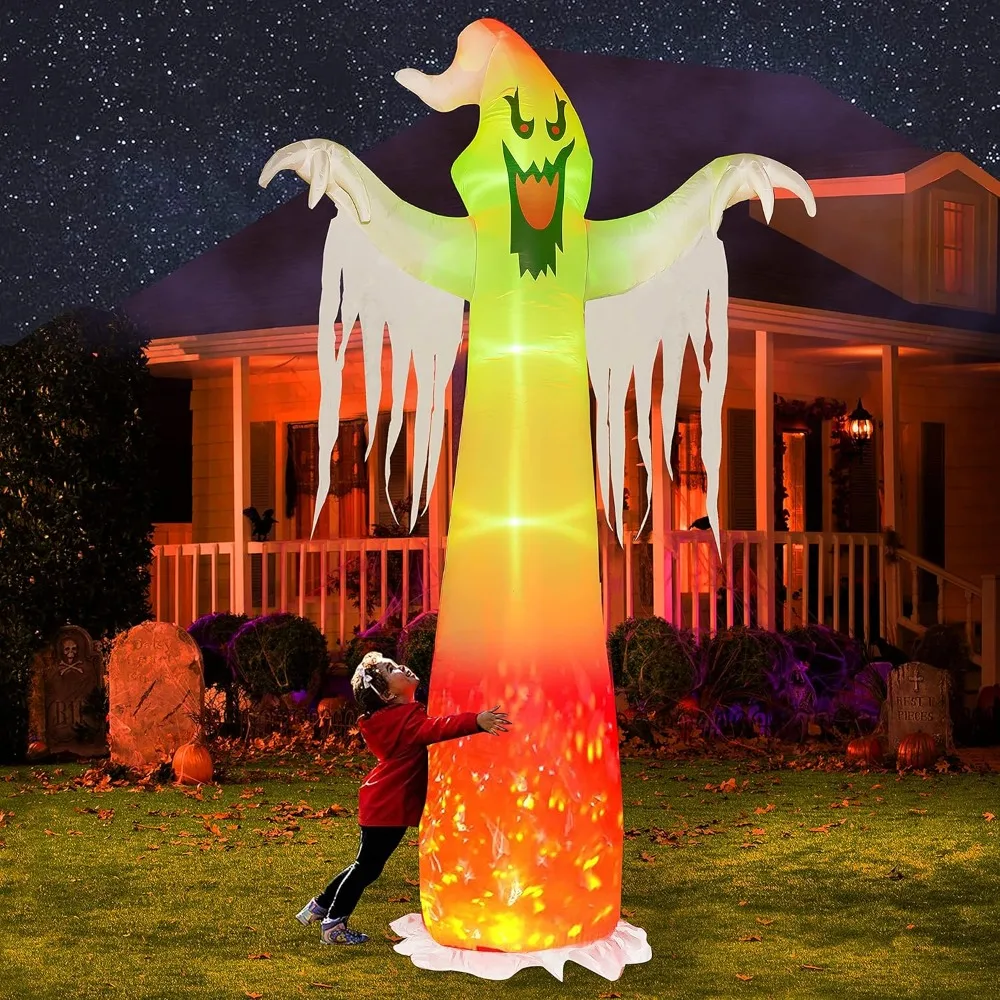 

9 FT Halloween Inflatables Outdoor, Halloween Blow Up Yard Decorations with Built-in LED Lights for Indoor Outdoor Party Garden