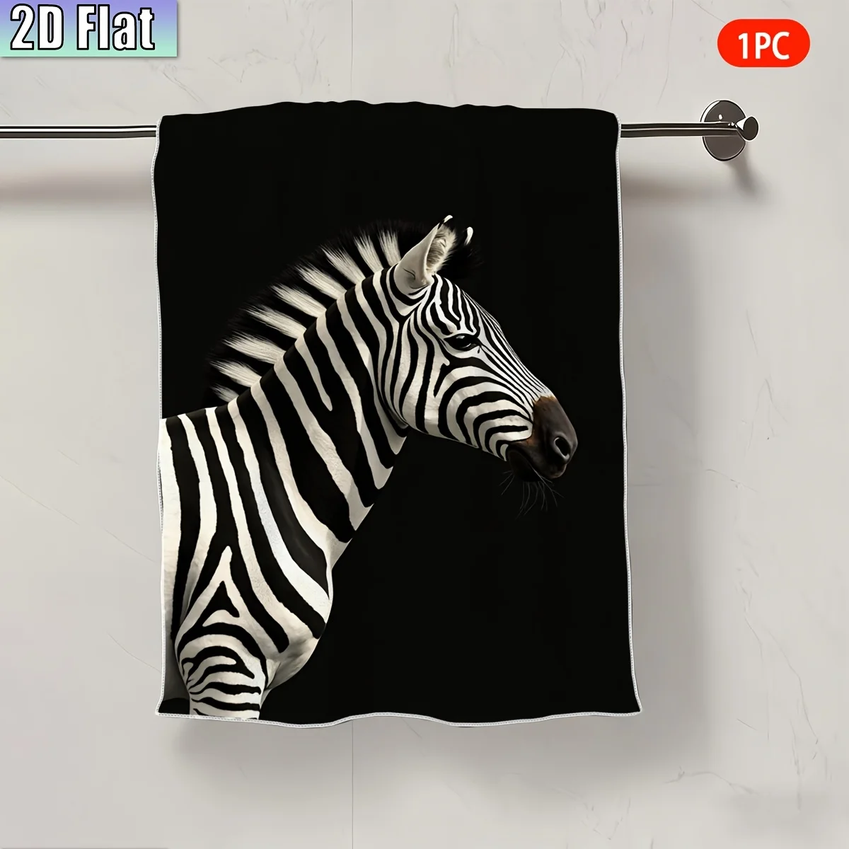 1pc Zebra Print Printed Kitchen Towel, Soft Absorbent Hand T