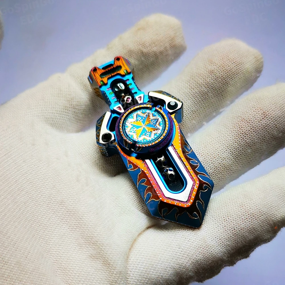 MACKIE EDC Galatine Mini Fidget Spinner Fidget Toys For Adults Gyro DIY Carve Luminous Anxiety Relief Gadgets Original Designs
