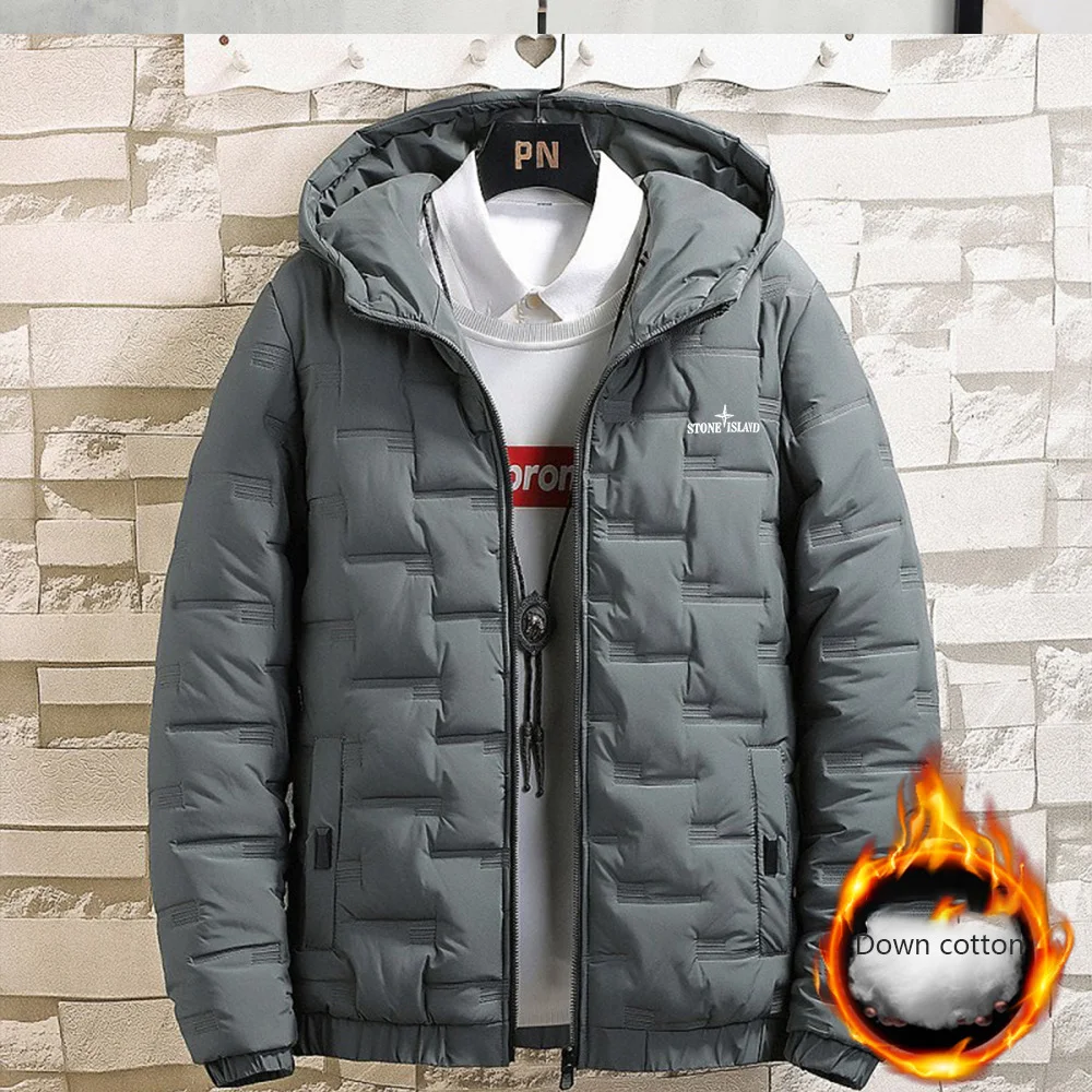 Street fashion trend cross-border men\'s winter coat new men\'s short style thick warm cotton coat hooded cotton jacket