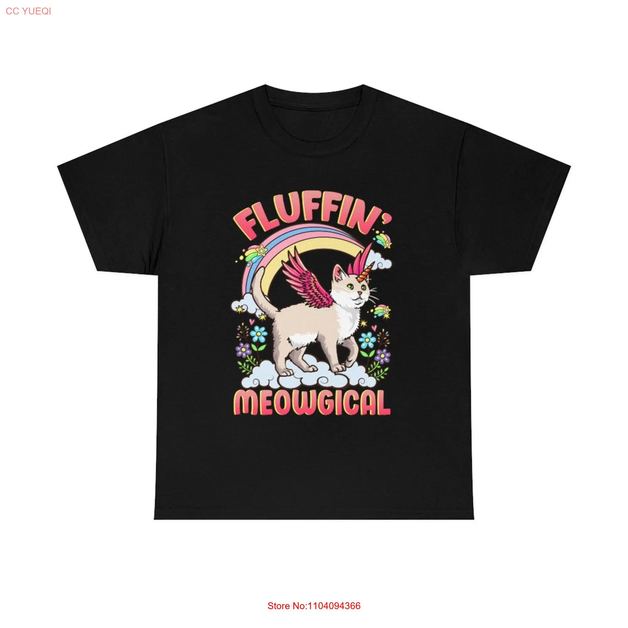 Fluffin' Meowgical T shirt Funny Unicorn CaT Kawaii Pastel Goth long or short sleeves