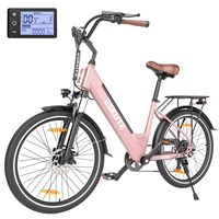 ESKUTE C100 Adult Electric Bike 500W40 Mile 26-inch Strap Electric City Bike with 7-speed Transmission Front Suspension