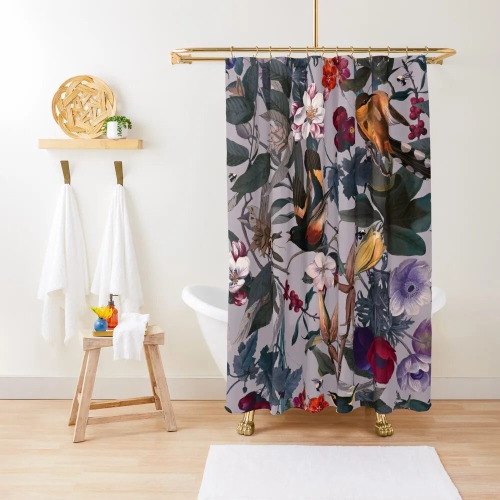 

Floral and Birds XL Shower Curtain Shower Set Toilet Accessories Bathroom Luxury Bathroom Bathroom Fabric Curtain