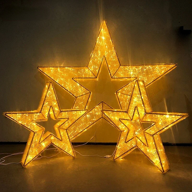 led Christmas light star acrylic outdoor metal wire frames