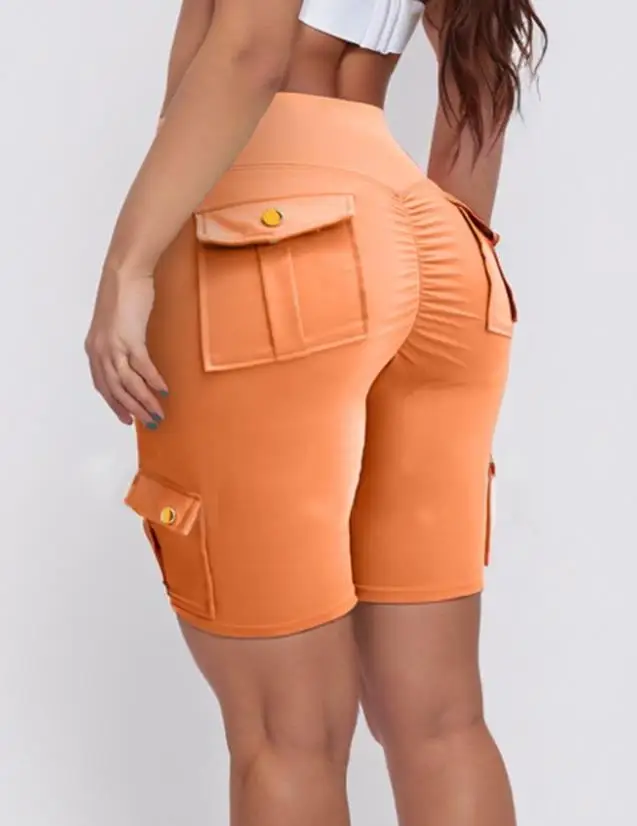 2024 neue Mode Frauen elegant geraffte schnell trocknende Tasche Design Sport Yoga Shorts lässig unten weibliche Kleidung Outfits