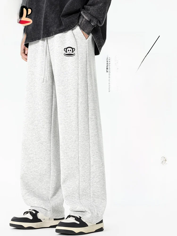 

Men's Fce Lined Deconstructed Casual Pants Warm Loose Straight Leg Trousers for Winter Comfortable American Sle