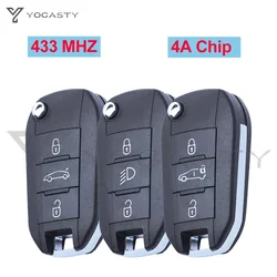YOCASTY 433MHz 4A Chip Flip Remote Folding Car Key HU83 VA2 Blade For Citroen Aircross  C3 C4 C5 C6 For Peugeot 308 4008