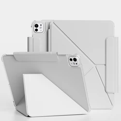 Magnetic Tablet Holder Protective Clip for iPad Pro 11 M4 Case 2024 Air 11 M2 Air 5 10.9 Multi-fold Bracket Cover A16 11th 10th.