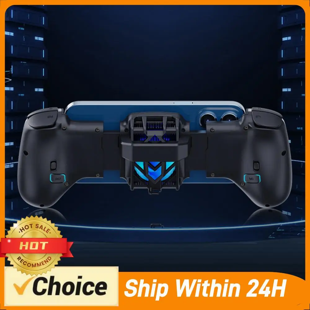 

2 in 1 Mobile Phone Controller Type C Cooling Wireless Mobile Gaming Controller Dual Joystick for iPhone Android Phone Switch