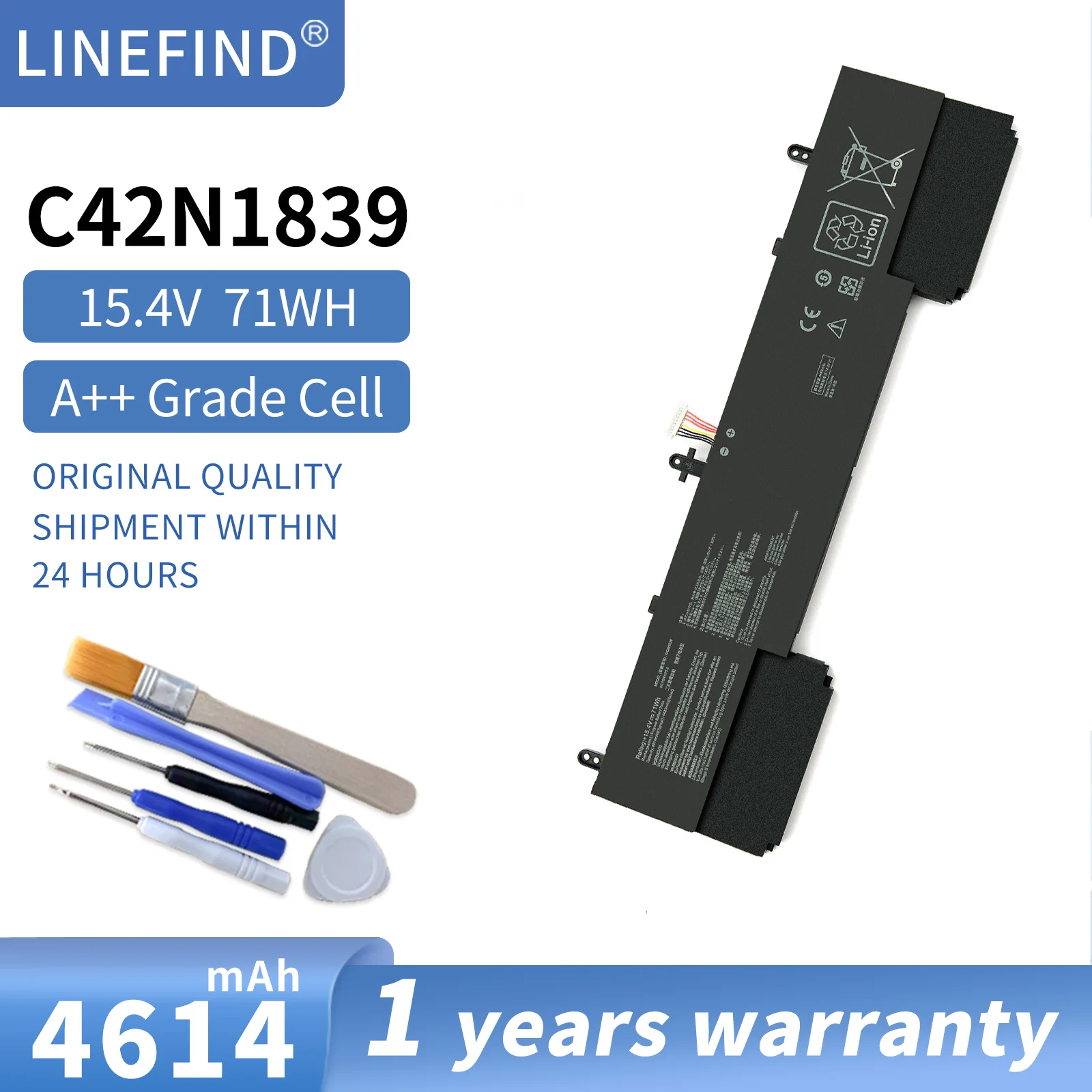 

C42N1839 Laptop Battery For ASUS ZenBook 15 UX563 UX563FD UX534 UX534FT UX534FTC UX534FA UX534FAC UX533 Q537FD Q547FD