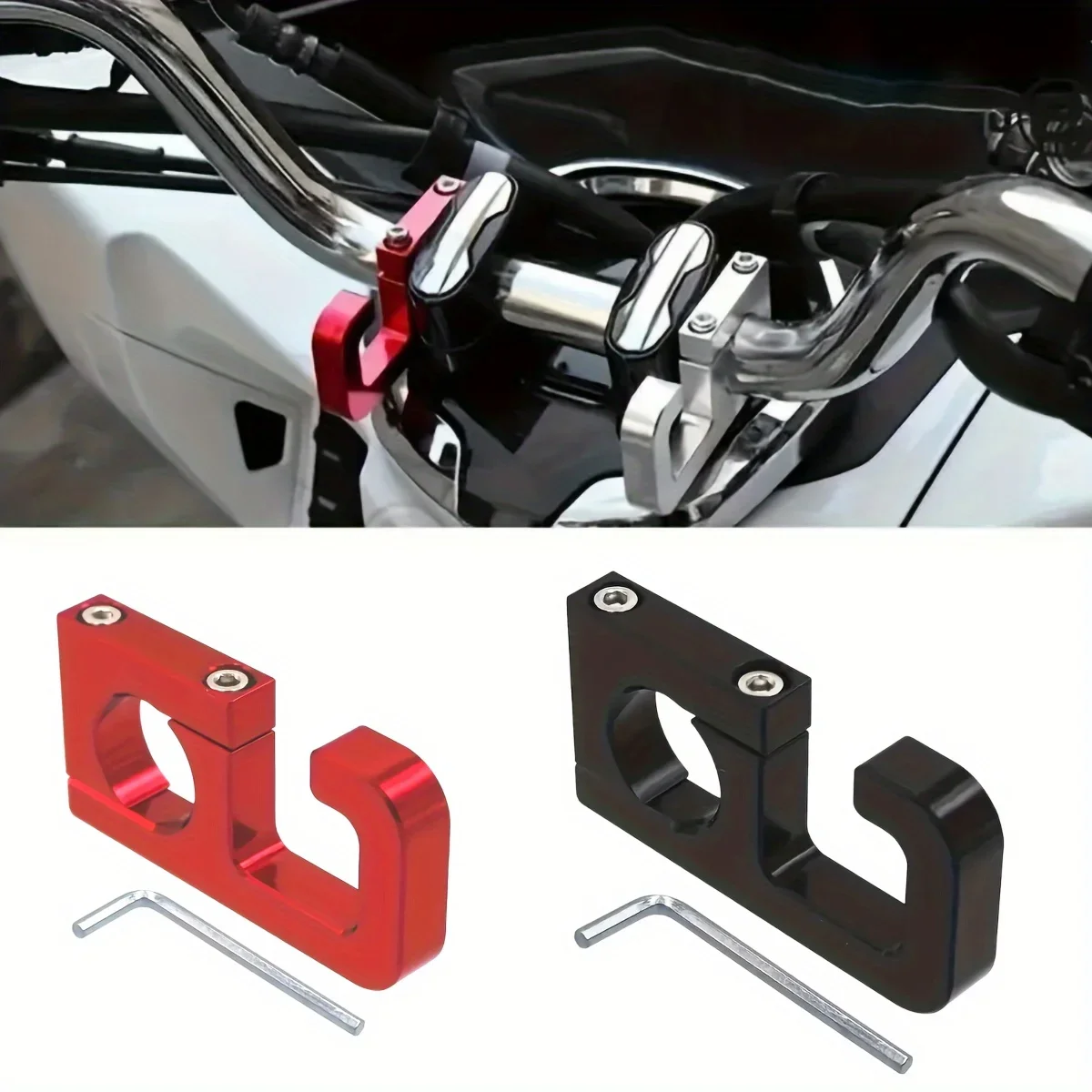 Gancho Universal de aleación de aluminio para motocicleta, colgador de casco y accesorios, soporte de barra de equilibrio de protección contra colisiones, equipo de bicicleta, 1 ud.