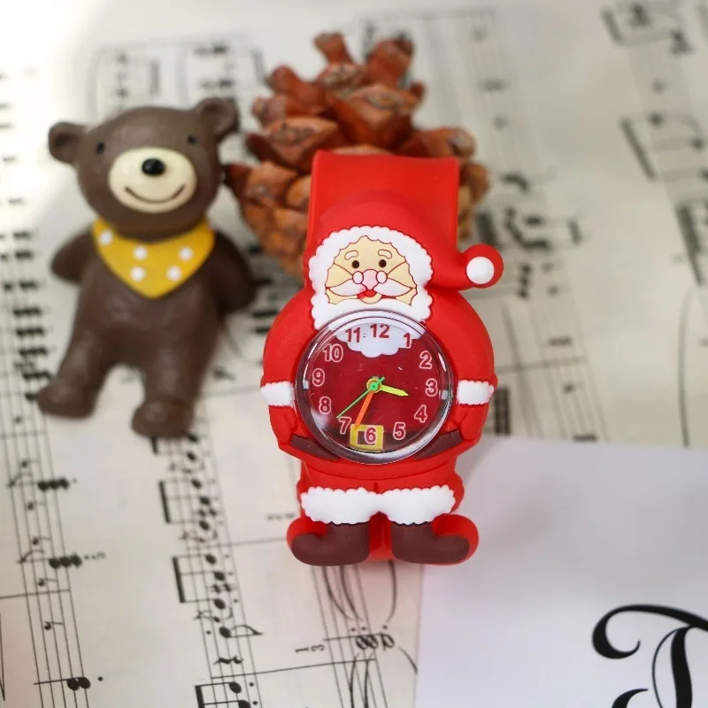 Christmas Gift Kids Watch Cartoon Pop Circle for Kindergarten Primary SchoolChildrenFun Santa Watch Birthday Gift for Boys Girls