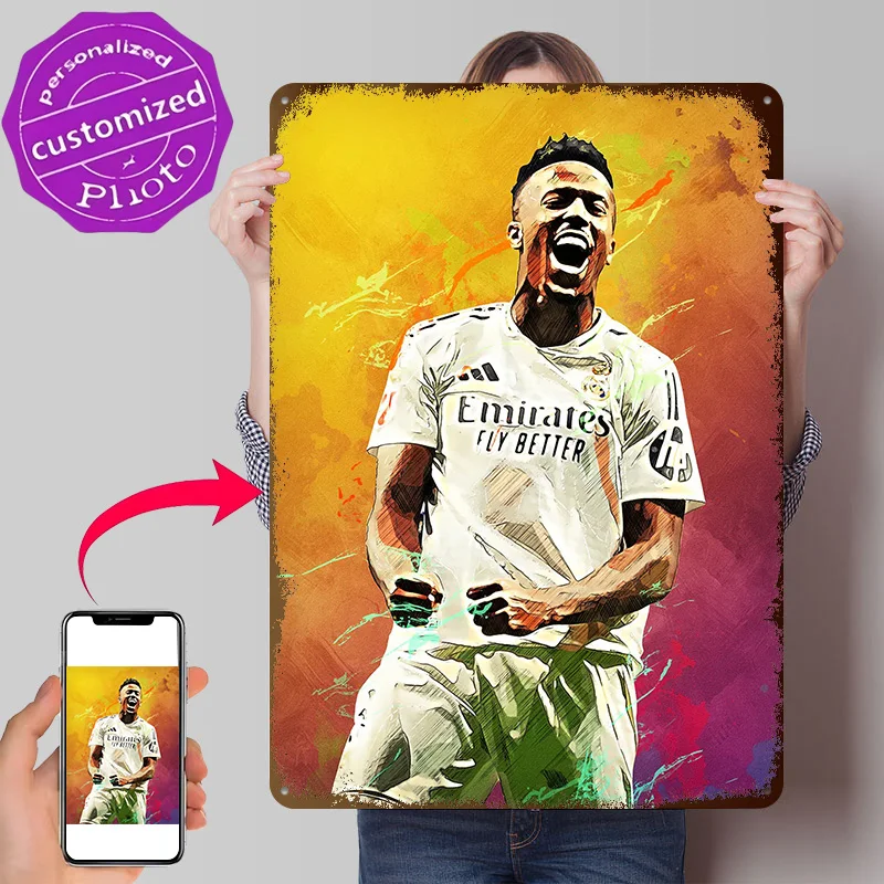 Eder Militao Celebration Poster Retro 3D Printed Metal Signs Customized Wall Hanging Gift for Home and Decoration Room Art Mural