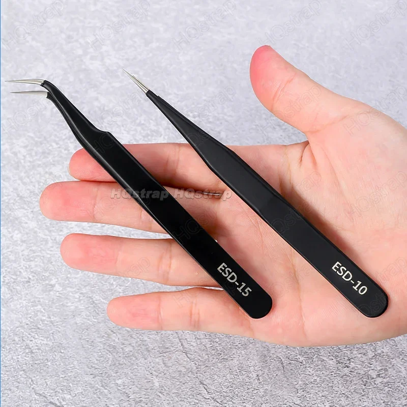 Stainless Steel Tweezers Watch Repair Tool Straight Bend Anti-static Tweezer for Watchmaker Multi Specification Repair Tools