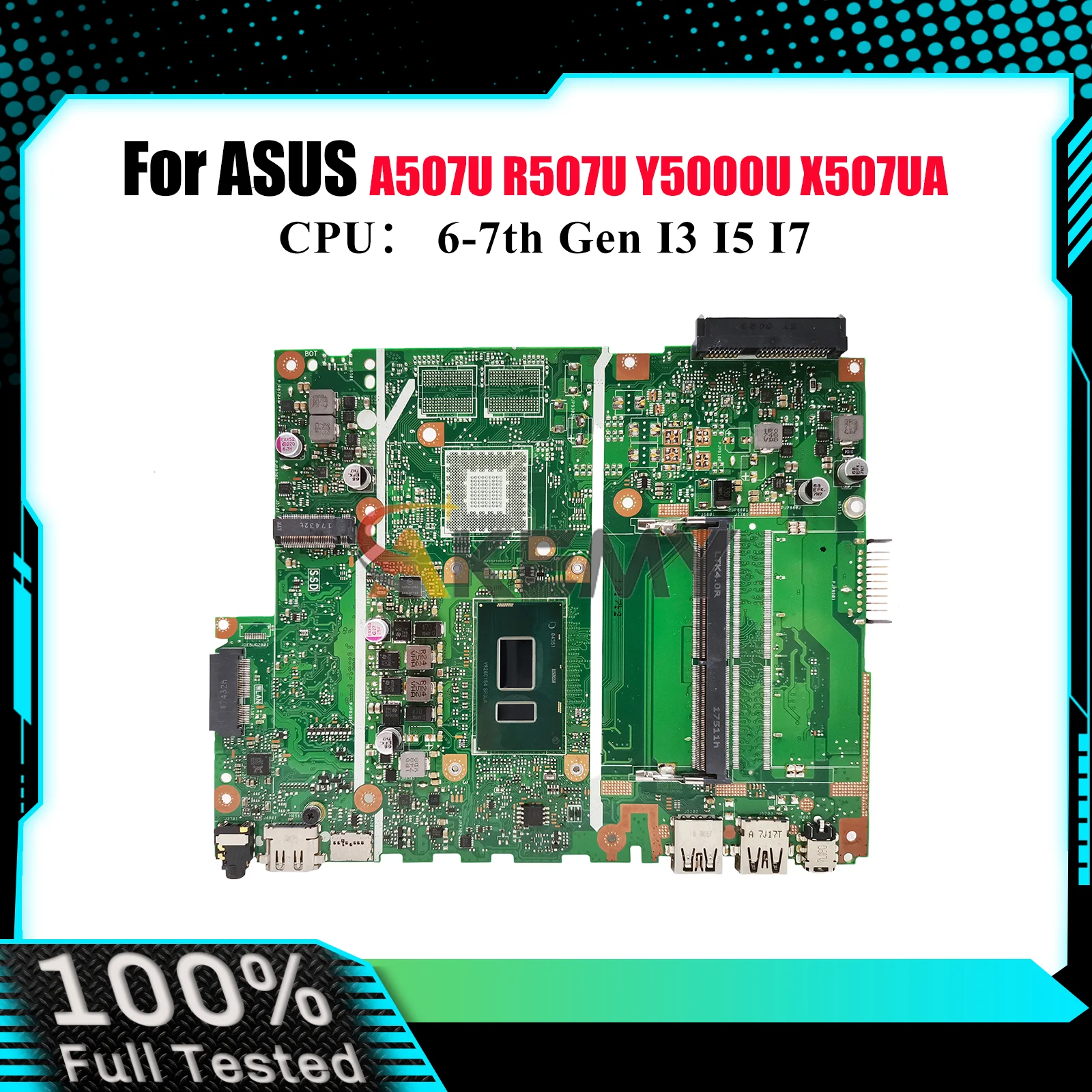 

X507UA Материнская плата для ноутбука ASUS X507UF X507UBR A507U X507U Y5000U X507UFR X507UB X507UA R507U X507UAR Материнская плата I3 I5 I7 CPU
