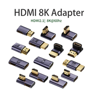 1PCS HDMI-compatible Extender Connector Adapter 90 Degree Male To Female Converter 8K 60HZ UHD2.1 Elbow For Laptop Monitor