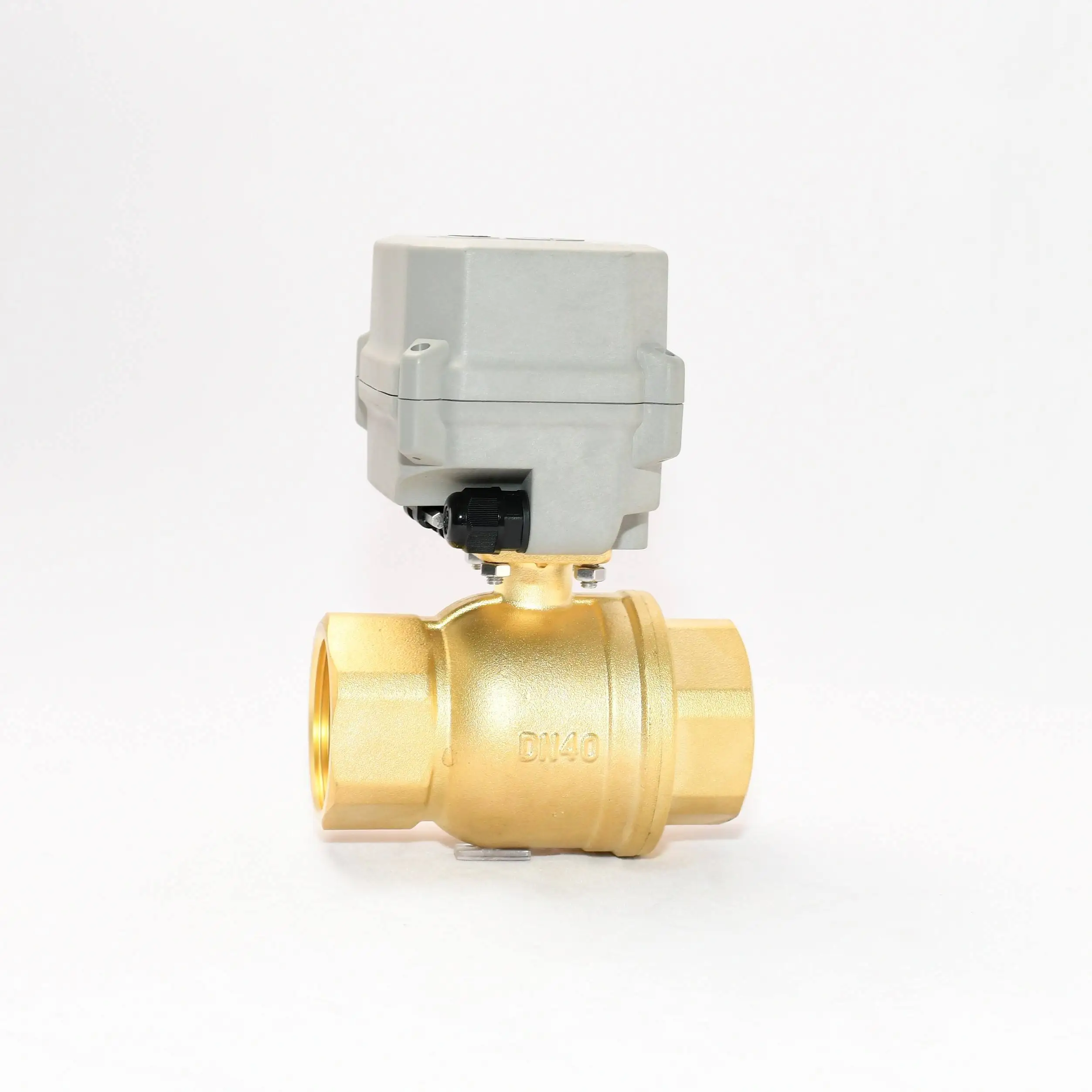 Cr201 DN15 1/2 '' 12VDC Motorized Control Flow Brass Thread 2 Way Valve Electric Actuated Brass Ball Valves For Drinking Wate