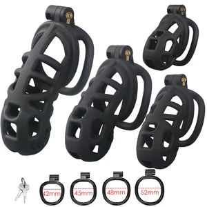CAGA DE CASTIDAD MAL MALSELO ERÓTAL URETRAL SEX Toys Device Pene anillo de pene con 4 tamaño SM Productos CAGE CASTETE CASTO PENIS 8 Mejor Castidad de Bondage de ventas - №7