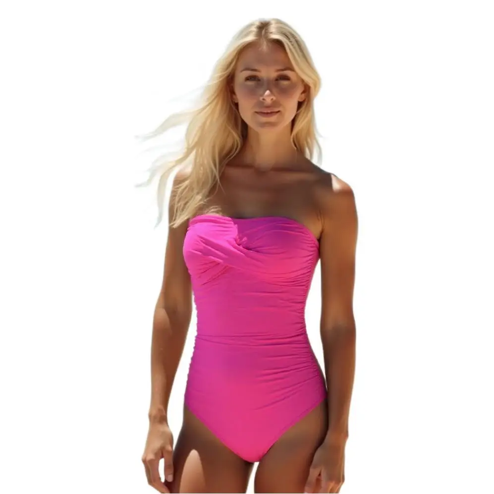 

Летний женский сексуальный цельный купальник без бретелек, женский тонкий однотонный купальник с открытой спиной, бикини, пляжная одежда для ванной