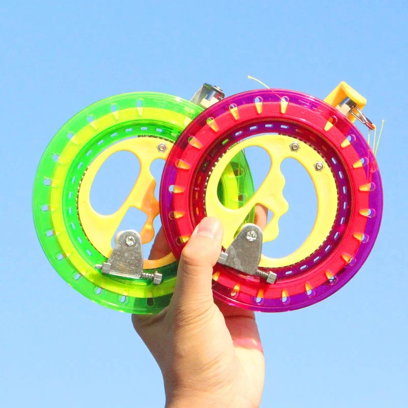 free shipping adults kite reel abs kite wheel flying toys for kids kites string line weifang colorful flying kites reel windsock