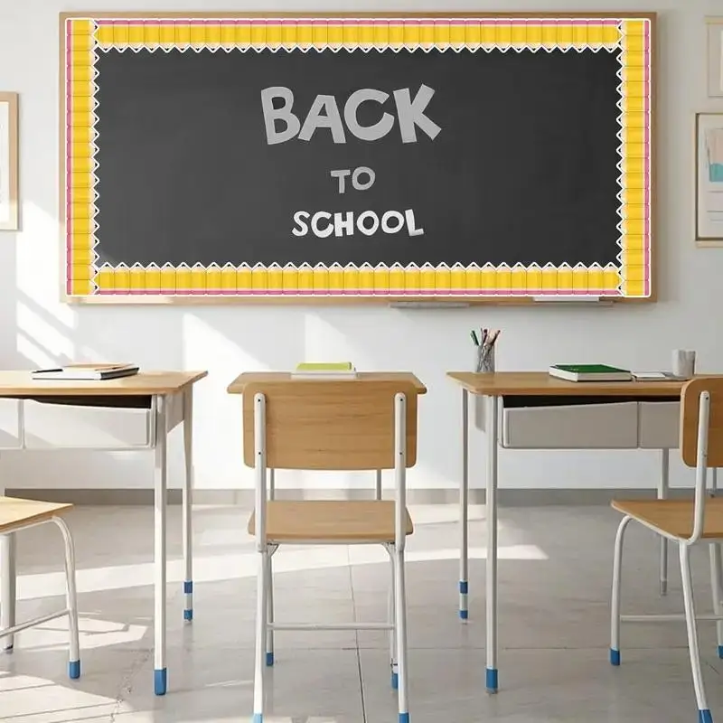 ملصقات السبورة الملفوفة بالقلم الرصاص، ملصقات حدود الغرفة المزخرفة، ملصقات زخرفية مصنوعة يدويًا #5